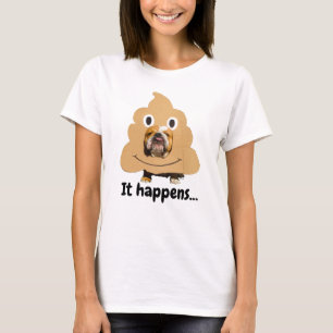 Hund in Gekackt Emoji-Kostüm T-Shirt