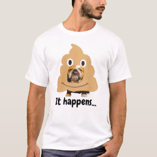Hund in Gekackt Emoji-Kostüm T-Shirt