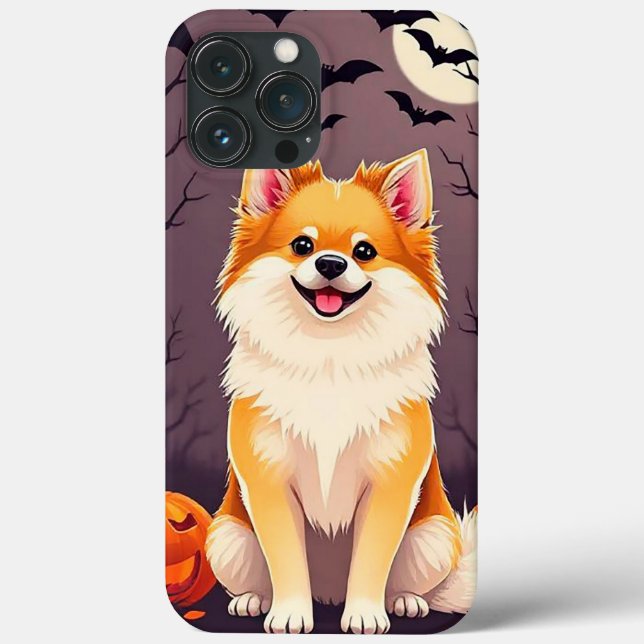 Hund in Halloween-Szene mit Kürpen Case-Mate iPhone Hülle (Rückseite)