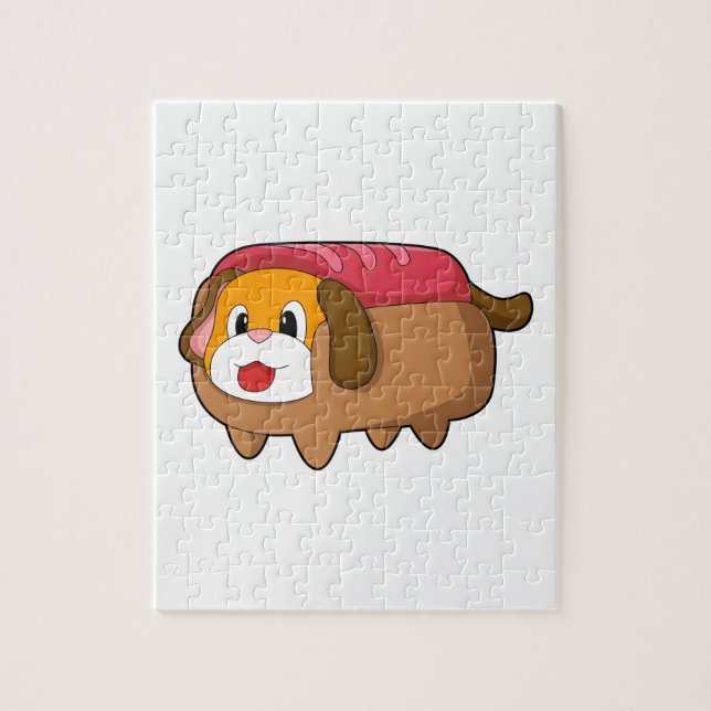 Hund in Hotdog Puzzle (Vertikal)