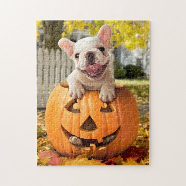 Hund in Jack-o-Lantern Puzzle (Vertikal)