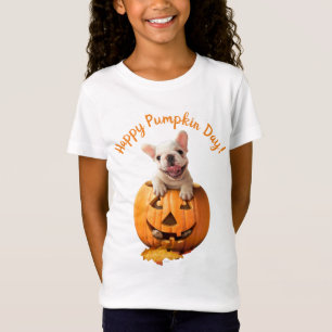 Hund in Jack-o-Lantern T-Shirt