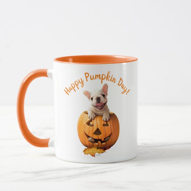 Hund in Jack-o-Lantern Tasse (Links)