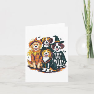 Hund in Kostümen Fall Jahreszeit Halloween Funny H Karte