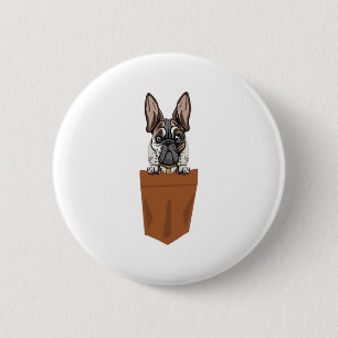 Hund in Pocket Funny Puppy for Dog Lovers Bulldog Button