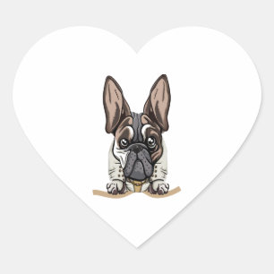 Hund in Pocket Funny Puppy for Dog Lovers Bulldog Herz-Aufkleber