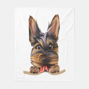 Hund in Pocket Funny Puppy for Dog Lovers Yorkshir Fleecedecke