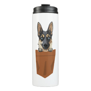 Hund in Pocket Funny Puppy für Hunde Liebhaber Ger Thermosbecher