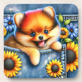 Hund in Pocket Getränkeuntersetzer