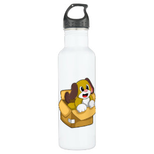 Hund in Schachtel Edelstahlflasche