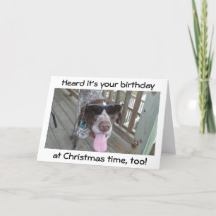 HUND IN SHADES HAT 2 WISHES-GEBURTSTAG/CHRISTMAS FEIERTAGSKARTE