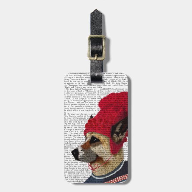 Hund in Ski Sweater 2 Gepäckanhänger (Vorderseite vertikal)