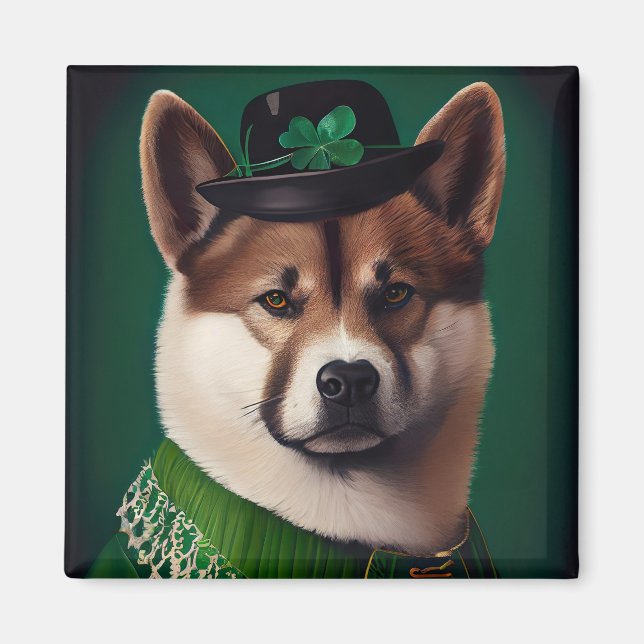 Hund in St. Patrick's Day Dress Magnet (Vorne)