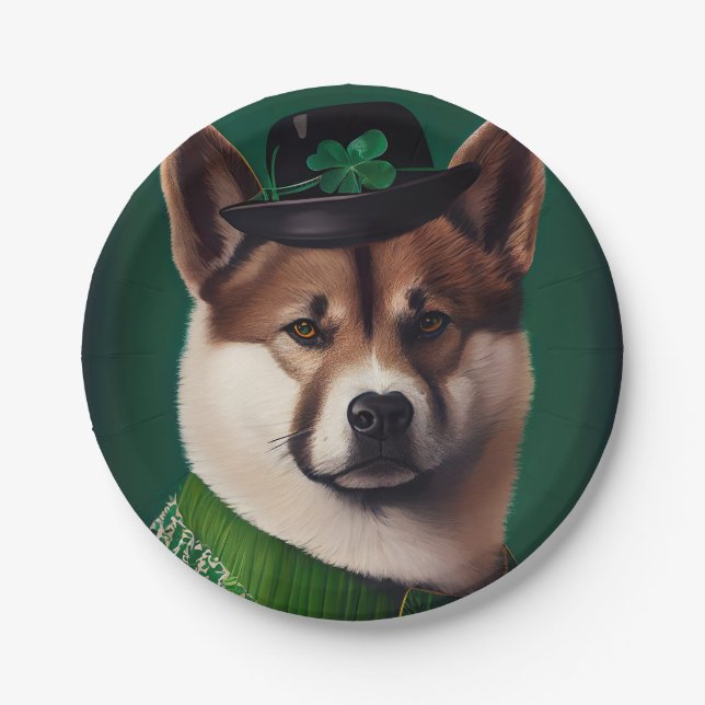 Hund in St. Patrick's Day Dress Pappteller (Vorderseite)