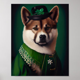 Hund in St. Patrick's Day Dress Poster
