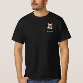 Hund in Tasche | Benutzerdefiniertes Foto und Name T-Shirt