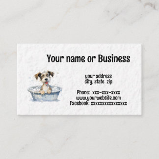 Hund in Wanne Visitenkarte