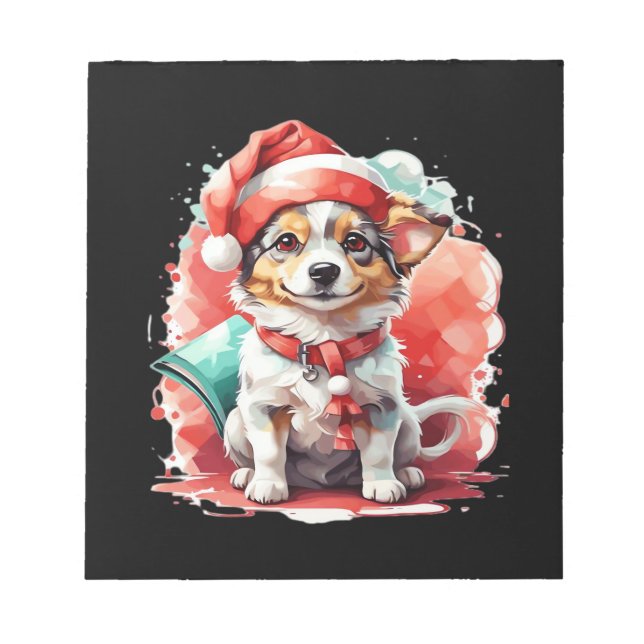Hund in Weihnachtsmütze - Christmas Tale Oversized Notizblock (Vorderseite)
