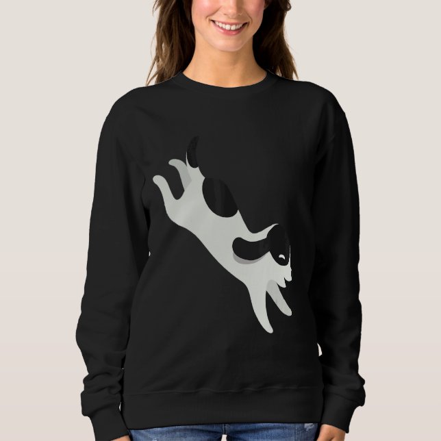 Hund in Weiß und Schwarz Sweatshirt (Vorderseite)
