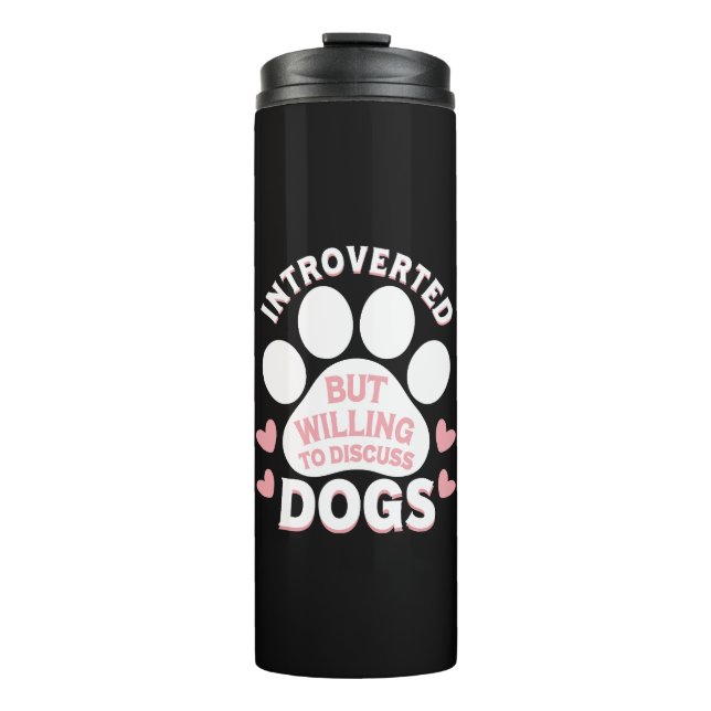 Hund Introvertiert, Aber Bereit Über Hunde Zu Disk Thermosbecher (Vorderseite)