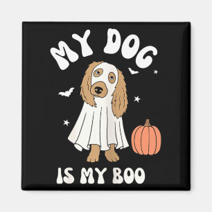Hund ist Boo für Halloween Stimmung Schwarz und Li Magnet