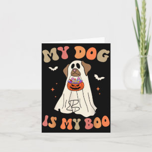 Hund ist Boo Geist Gruselig Halloween Hundeliebhab Karte