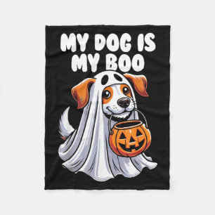 Hund ist Boo Geist Halloween Hundeliebhaber Hallow Fleecedecke