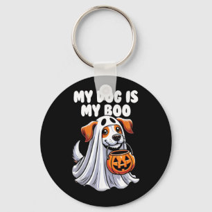 Hund ist Boo Geist Halloween Hundeliebhaber Hallow Schlüsselanhänger