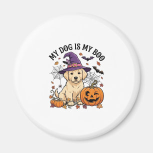 Hund ist Boo Halloween Hexe Welpe Kürbis_1 Magnet