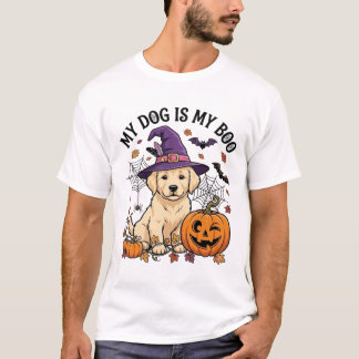 Hund ist Boo Halloween Hexe Welpe Kürbis_1 T-Shirt