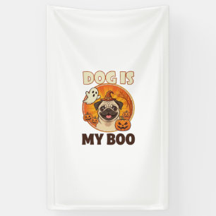Hund ist Boo Pug Halloween Geist Kürbis Banner