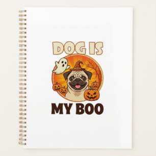 Hund ist Boo Pug Halloween Geist Kürbis Planer