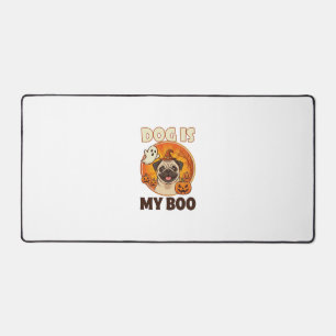 Hund ist Boo Pug Halloween Geist Kürbis Schreibtischunterlage