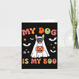 Hund ist Boo Schwarz Französische Bulldogge Hallow Karte