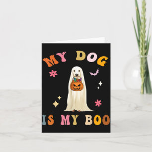 Hund ist Boo_ Süßer, groovy, gruseliger Halloween- Karte