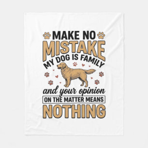 Hund ist Familie Vintage Retriever Typografie Desi Fleecedecke