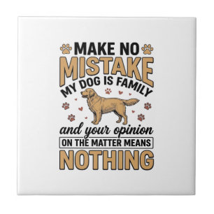 Hund ist Familie Vintage Retriever Typografie Desi Fliese