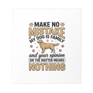 Hund ist Familie Vintage Retriever Typografie Desi Notizblock