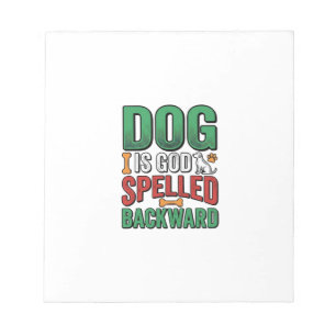Hund ist Gott rückwärts buchstabiert Vintage Haust Notizblock