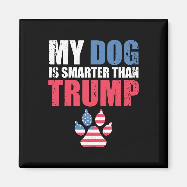 Hund ist klüger als Ihr Präsident Trump Funny Ant Magnet (Vorne)