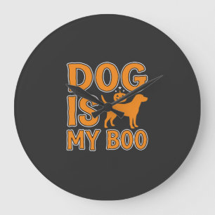 Hund ist mein Boo Halloween Hund Große Wanduhr
