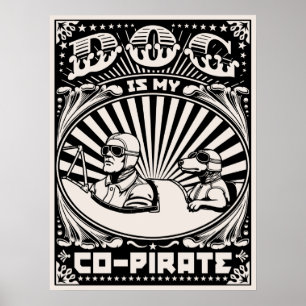 Hund ist mein Co-Pirate Poster