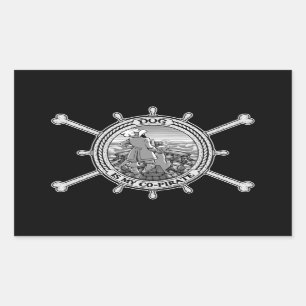 Hund ist mein Co-Pirate Rechteckiger Aufkleber