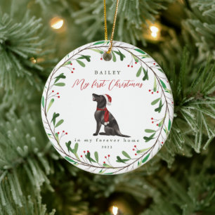 Hund ist mein erstes Weihnachten mit Name Pointer  Keramik Ornament