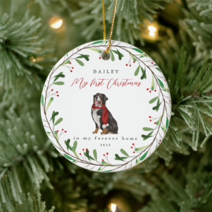 Hund ist mein erstes Weihnachten mit Namen Bernese Keramik Ornament