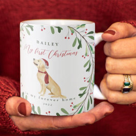 Hund ist mein erstes Weihnachtsfest und mein Name Kaffeetasse