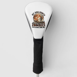 Hund jagt Zombies Vintage Halloween Vektor Design_ Golf Headcover