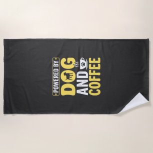 Hund Kaffee Liebhaber Angetrieben Von Design Strandtuch