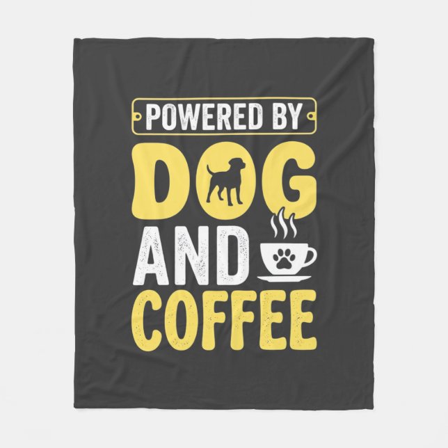 Hund Kaffee Liebhaber Powered By Design Fleecedecke (Vorderseite)