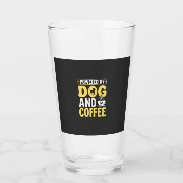 Hund Kaffee Liebhaber Powered By Design Glas (Vorderseite)
